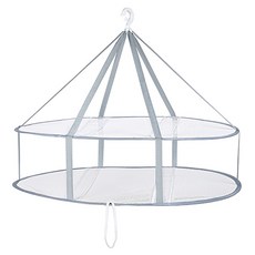 E.City 可折疊透氣防變形雙層曬衣平網 加密編織帶設計 防風掛勾設計, 1個, 灰色