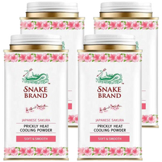 SNAKE BRAND 蛇牌 爽身粉 粉紅花香 140g - 舒緩肌膚, 柔軟光滑, 4件