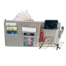 Olivo 車用多功能遮陽板收納袋 拉鍊式 第1代, 灰色, 1個