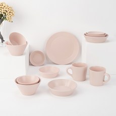 Bloom at home Stricia 2人份餐具家庭組 13入, 迷霧玫瑰, 餐具 7種