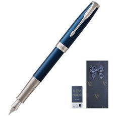 PARKER 派克 Sonnet 卓爾雅緻 CT 鋼筆 + 卡式墨水管禮盒, 藍色(鋼筆), F