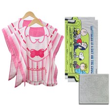 송월타월 코코베리 후드비치가운 2p + 스누피 카우치50 유아용 목욕타올 2p + 리본핸드타올, 혼합 색상, 1세트