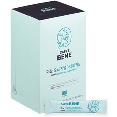 CAFFE BENE 咖啡伴 MANO即溶招牌美式咖啡粉隨身包, 1g, 100條, 1盒