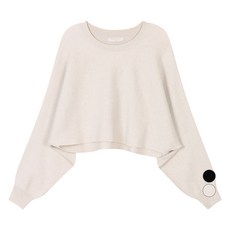 플라스틱아일랜드 여성용 루즈핏 크롭 풀오버 니트 PQ3KL461