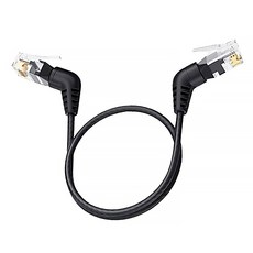 UniSync 彎頭旋轉設計 Cat6a 10Gbps極速電競網路線, 3m, 黑色, 1條