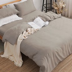 LAZYDAY BEDDING 小日常寢居 100%天絲薄被套, 灰霧可可