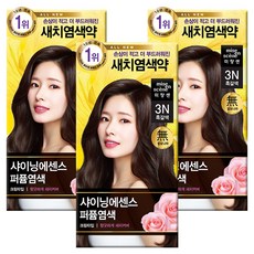 미쟝센 올뉴 샤이닝에센스 퍼퓸 염모제, 3N 흑갈색, 3개