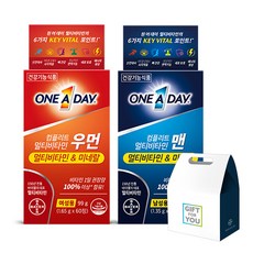 BAYER 男性綜合維生素錠 60入+女性綜合維生素錠 60入+禮盒, 1組