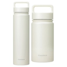 글라스락 스포티 핸들 텀블러 700ml + 350ml, 베이지, 1세트 베이지, 1세트
