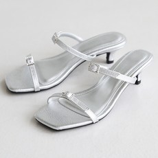 단골언니 여성용 파이톤 무늬 심플 스트랩 5cm 뮬 슬리퍼 티파니