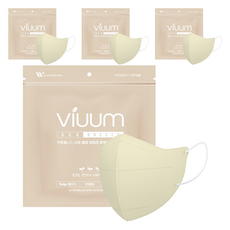 viuum 에코 브리즈 새부리형 마스크 대형 KF94, 25개입, 4개, 베이지