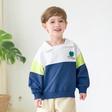 MARI N MORI 男童幸運草撞色翻領T恤