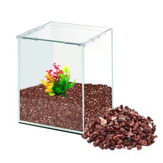 grovita Oldiaman 30 高立方玻璃魚缸 + 地板紅紗 5D 4kg 套裝, 混色