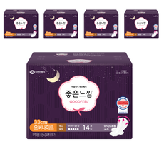 GOODFEEL 薄翼型夜用衛生棉, 14片, 5包
