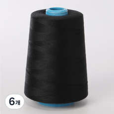도이홈 폴리 스티치 재봉사 실, 블랙, 6개
