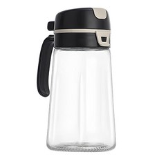 SUNORO 大容量重力自動開合玻璃油壺 600ml 雙拼黑色 - 油醋瓶/調味瓶/醬油瓶/倒油壺, 1個