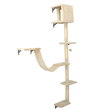 iCat 寵喵樂 懸掛式觀景貓跳台 MT17-M 30*20*190CM 木質, 米色, 1個