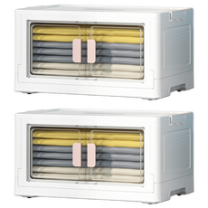 雙開收納箱 PP材質, 特大號(50 x 36 x 30), 粉色, 2個