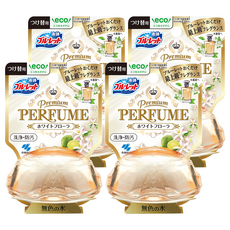 KOBAYASHI 小林製藥 BLUELET Premium Perfume 日式馬桶專用潔淨除臭液 優雅香水調 補充包 - 白色花香, 70ml, 4個
