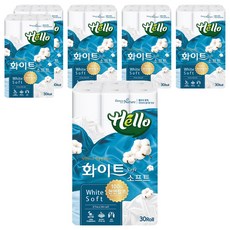 Hello White Soft3層捲筒衛生紙, 27m, 30入, 6袋
