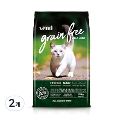 사조벤티 고양이 그레인프리 기능성 사료, 피부/피모, 1.5kg, 2개