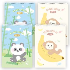 탐사 소프트 캐릭터 종합장 50매, 혼합색상, 4개