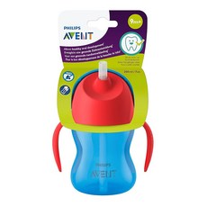 PHILIPS AVENT 新安怡 雙耳吸管學習杯 防漏健康發展, 紅色+藍色, 200ml, 1個