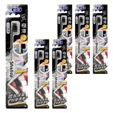 Shallop 刷樂 極薄炭深潔牙刷 顏色隨機, 1入, 6支