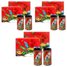 名池茶業 岳麗台灣高山烏龍茶葉禮盒 附提袋, 烏龍茶葉 100g 2罐 + 同款試飲包 30g 2包, 3盒