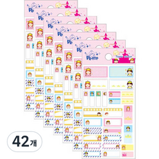쁘띠팬시 네임스티커 프린세스 앤 프린스 DA5357-I, 42개