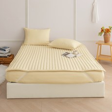 BAZAAR 馬卡龍四季固定鬆緊帶床墊, 米色