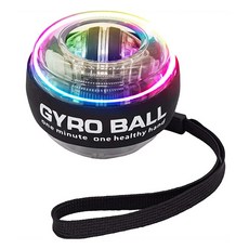 自動LED陀螺球前臂握力器, 黑色, 1個