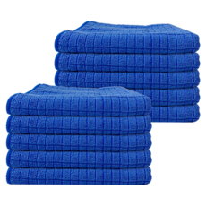 World Clean 高級超細纖維棋盤格抹布 藍色, 10個