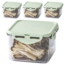 LocknLock 樂扣樂扣 純淨PURE保鮮盒 淺綠色, 4個, 正方形保鮮盒 860ml