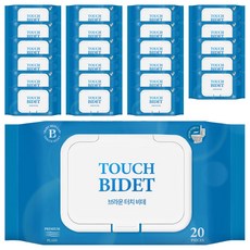브라운 터치 비데 물티슈 물에 잘 녹는 화장실용 저자극 비데티슈 캡형, 55g, 20매입, 24개