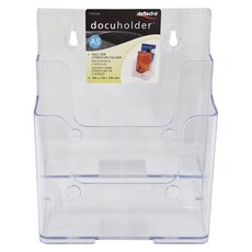 deflecto 迪多 A5 兩層高背目錄架, 透明色, 1個