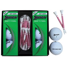 SRIXON 充滿品味的高爾夫球 6入 2層 + 高爾夫球釘 25p 套組, 1套, 08 白色粉紅(高爾夫球釘), 1入