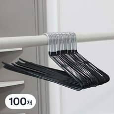 가쯔 PVC 논슬립 철제 바지걸이, 블랙, 100개