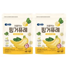 베베쿡 아동용 처음먹는 핑거퓨레, 바나나와시금치, 2개, 16g