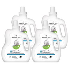 ATTITUDE 艾特優 幼兒衣物柔軟精, 野花香, 溫和成分, 乾淨洗衣, 含綠茶萃取物, 2L, 4瓶