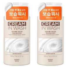 HAPPY BATH Cream In弱酸性保濕沐浴乳 嬰兒爽身粉香, 900g, 2瓶