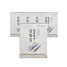 광천해저김 두번구운김밥김, 20g, 5개