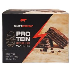 RED COW 紅牛 聰勁蛋白威化餅 - 可可芝麻口味 30%蛋白質 188g (23.5g x 8入), 1盒