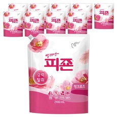 피죤 강력탈취 섬유유연제 핑크로즈 리필, 2.1L, 1개입, 10개