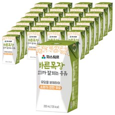 파스퇴르 바른목장 소화가 잘되는 우유, 200ml, 60개