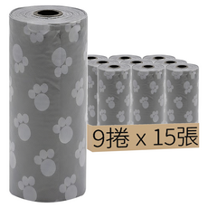 犬用 寵物拾便袋, 顏色隨機, 15張, 9捲