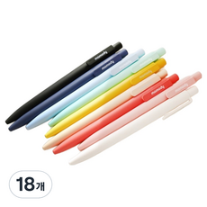 Momodi 超低黏度按壓式Moment原子筆 0.38mm, 混合色, 18個