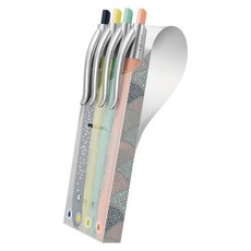 MILAN P1 SILVER璀璨原子筆 4色隨身組 1.0mm, 藍色 + 黃色 + 綠色 + 橘色, 1組