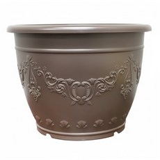 百貨King 花兒姿皇家浮雕花盆, 咖啡色, 2個