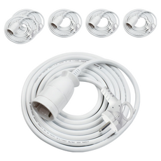 원스탑 고용량 1구 연장코드선 16A, 1m, 화이트, 6개